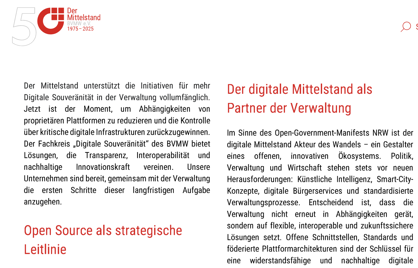 Screenshot Positionspapier